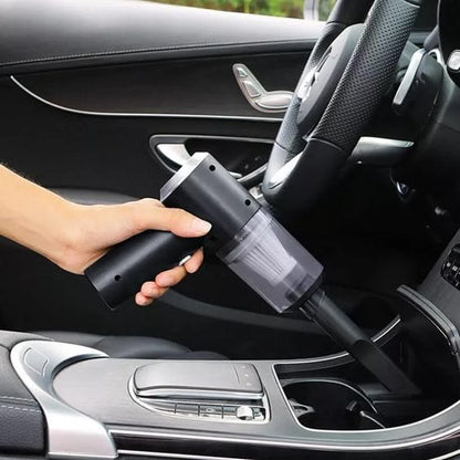 3-in-1 Car Vaccum Cleaner with Blower, USB Rechargeable, Black, Wireless Handheld Mini Design, Strong Suction, Washable HEPA Filter for Car, Home, Travel (Multi)