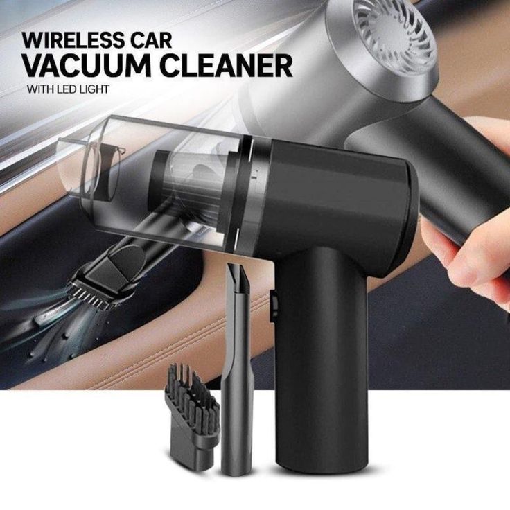 3-in-1 Car Vaccum Cleaner with Blower, USB Rechargeable, Black, Wireless Handheld Mini Design, Strong Suction, Washable HEPA Filter for Car, Home, Travel (Multi)