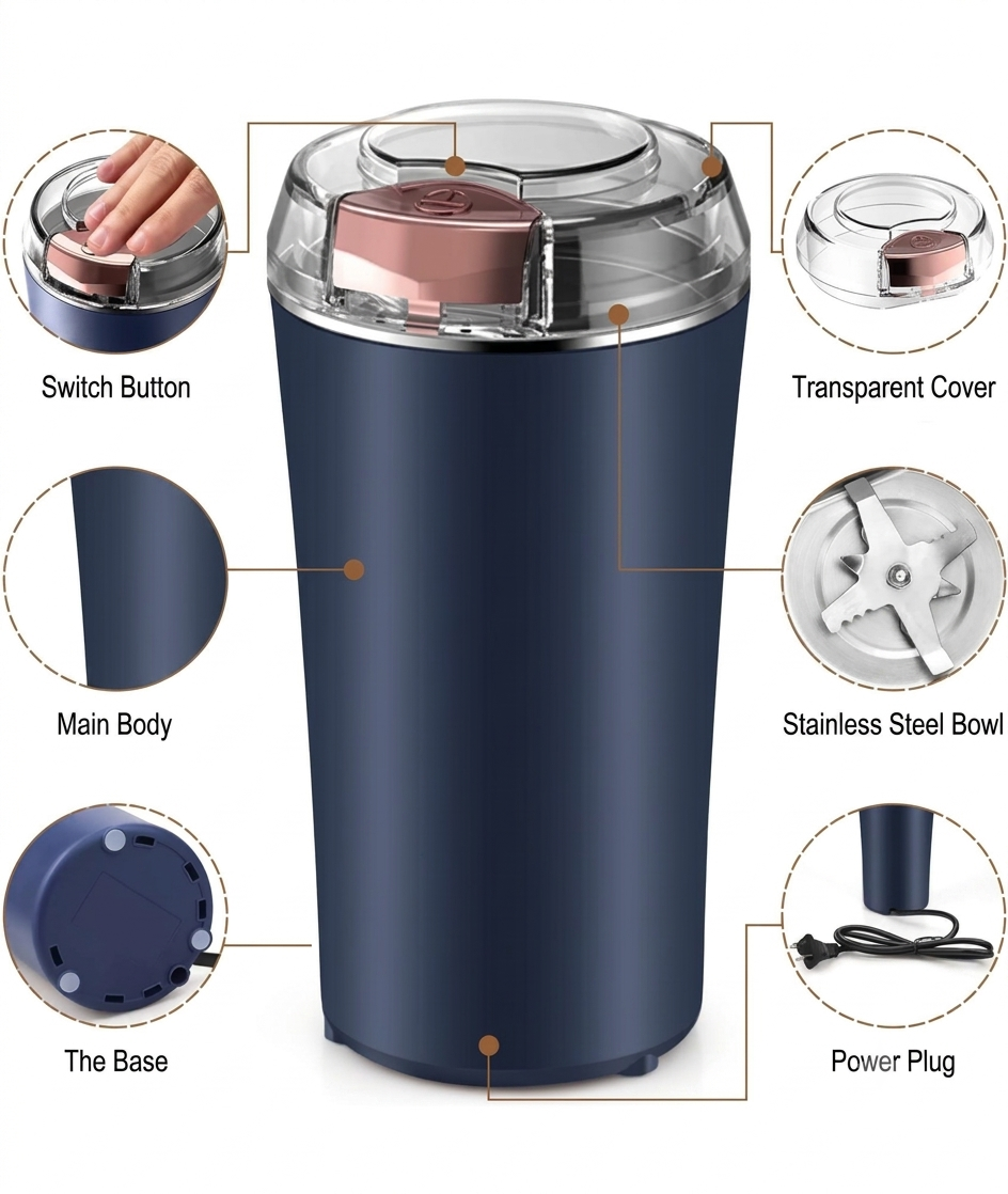 Electric Coffee Grinder(Random Color)