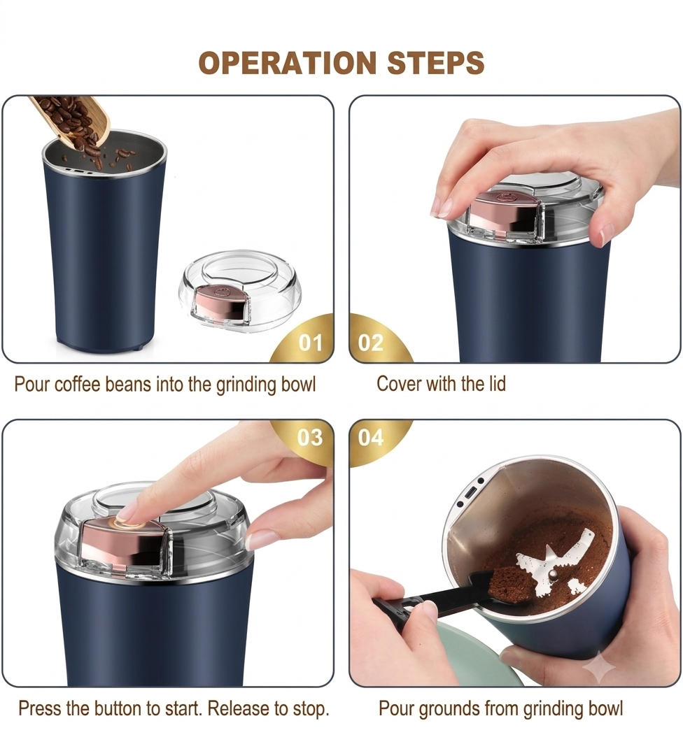 Electric Coffee Grinder(Random Color)