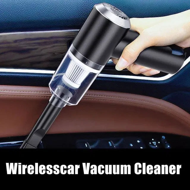 3-in-1 Car Vaccum Cleaner with Blower, USB Rechargeable, Black, Wireless Handheld Mini Design, Strong Suction, Washable HEPA Filter for Car, Home, Travel (Multi)