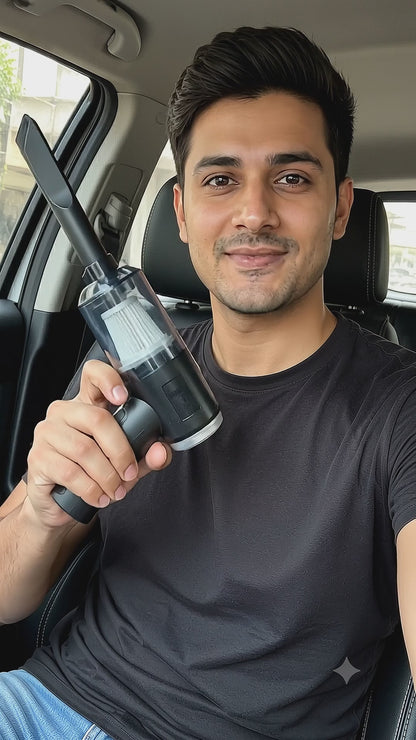 3-in-1 Car Vaccum Cleaner with Blower, USB Rechargeable, Black, Wireless Handheld Mini Design, Strong Suction, Washable HEPA Filter for Car, Home, Travel (Multi)